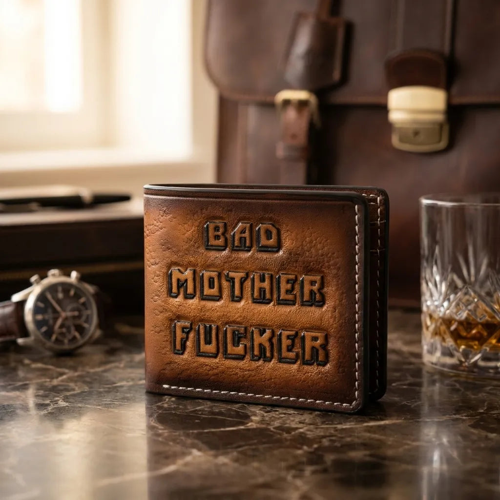 Bad Mother F*cker Wallet: The Iconic “Pulp Fiction Wallet” Reimagined in Handmade Full Grain Leather