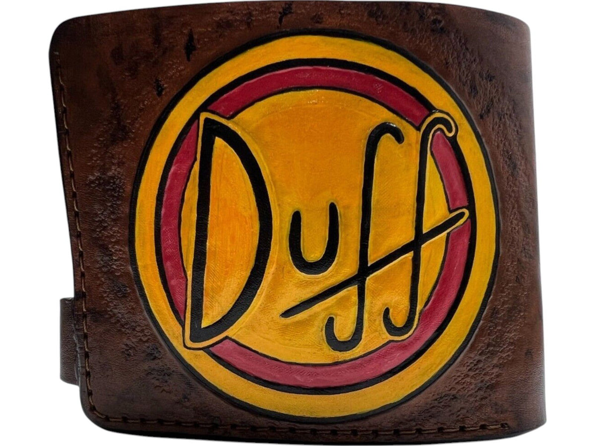 008 Bifold Leather Embossed Wallet - Homer Simpson Duff Beer Design | Gift for Him - Theodoros
