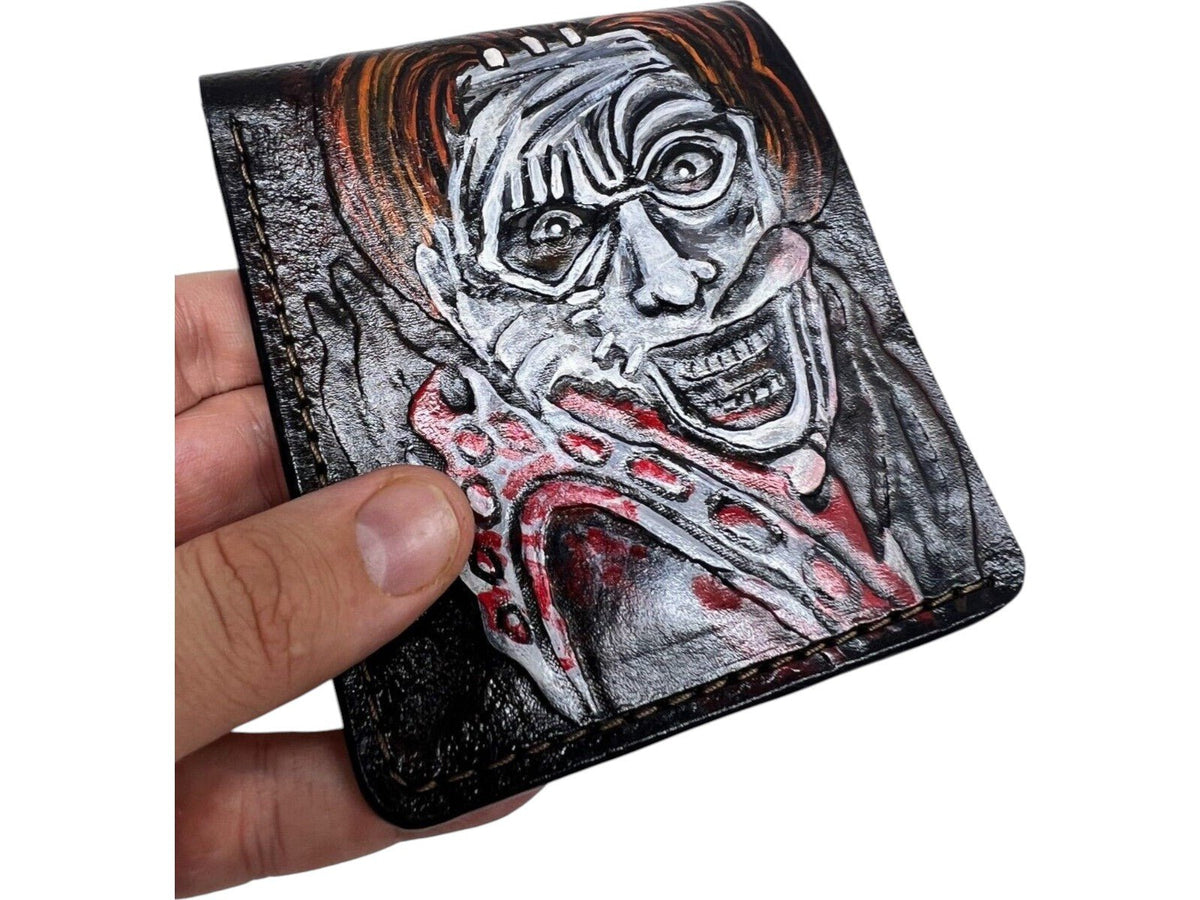 009 Bifold Leather Embossed Wallet - Leatherface Texas Chainsaw Massacre Design | Gift for Him - Theodoros