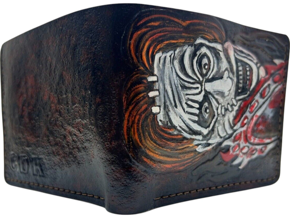 009 Bifold Leather Embossed Wallet - Leatherface Texas Chainsaw Massacre Design | Gift for Him - Theodoros