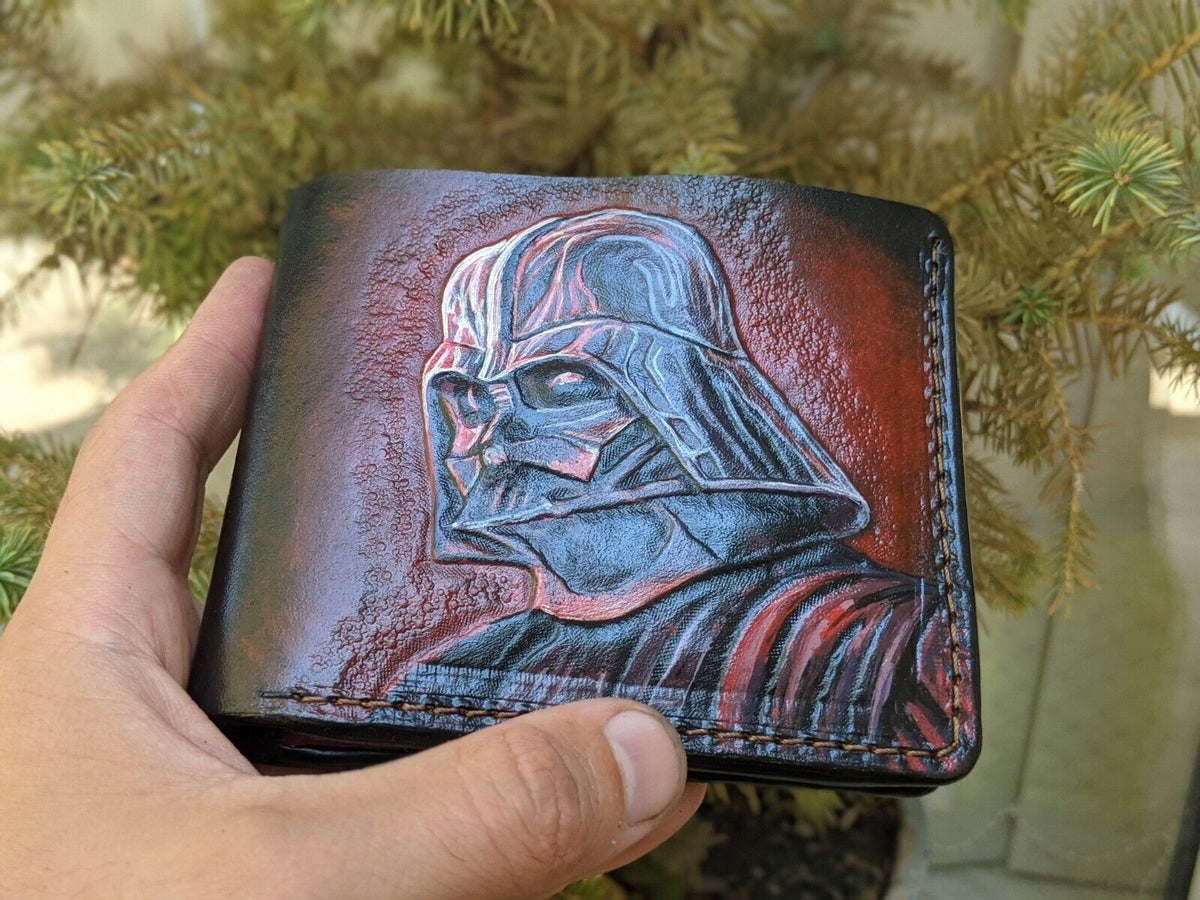 018 Bifold Leather Superhero Wallet - Star Wars Darth Vader Embossed Design | Perfect Gift for Him - Theodoros