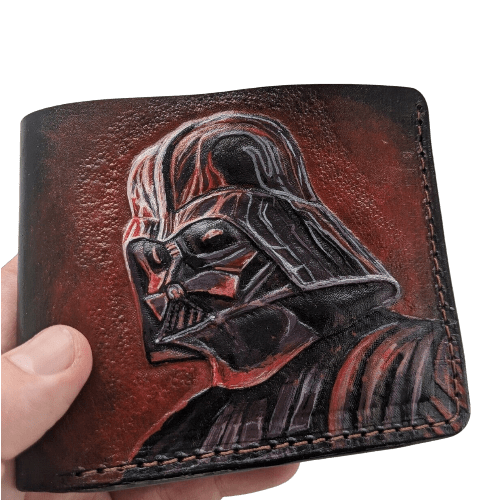 018 Bifold Leather Superhero Wallet - Star Wars Darth Vader Embossed Design | Perfect Gift for Him - Theodoros