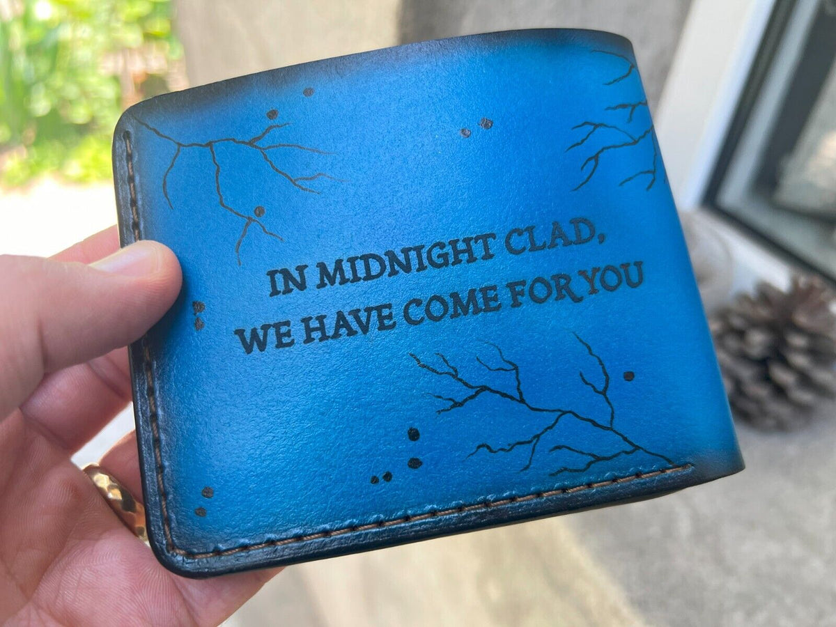 019 Bifold Leather Wallet - Haunter Night Lords Embossed Design | Perfect Warhammer 40K Gift for Him - Theodoros