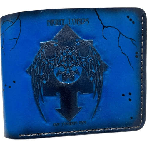 019 Bifold Leather Wallet - Haunter Night Lords Embossed Design | Perfect Warhammer 40K Gift for Him - Theodoros