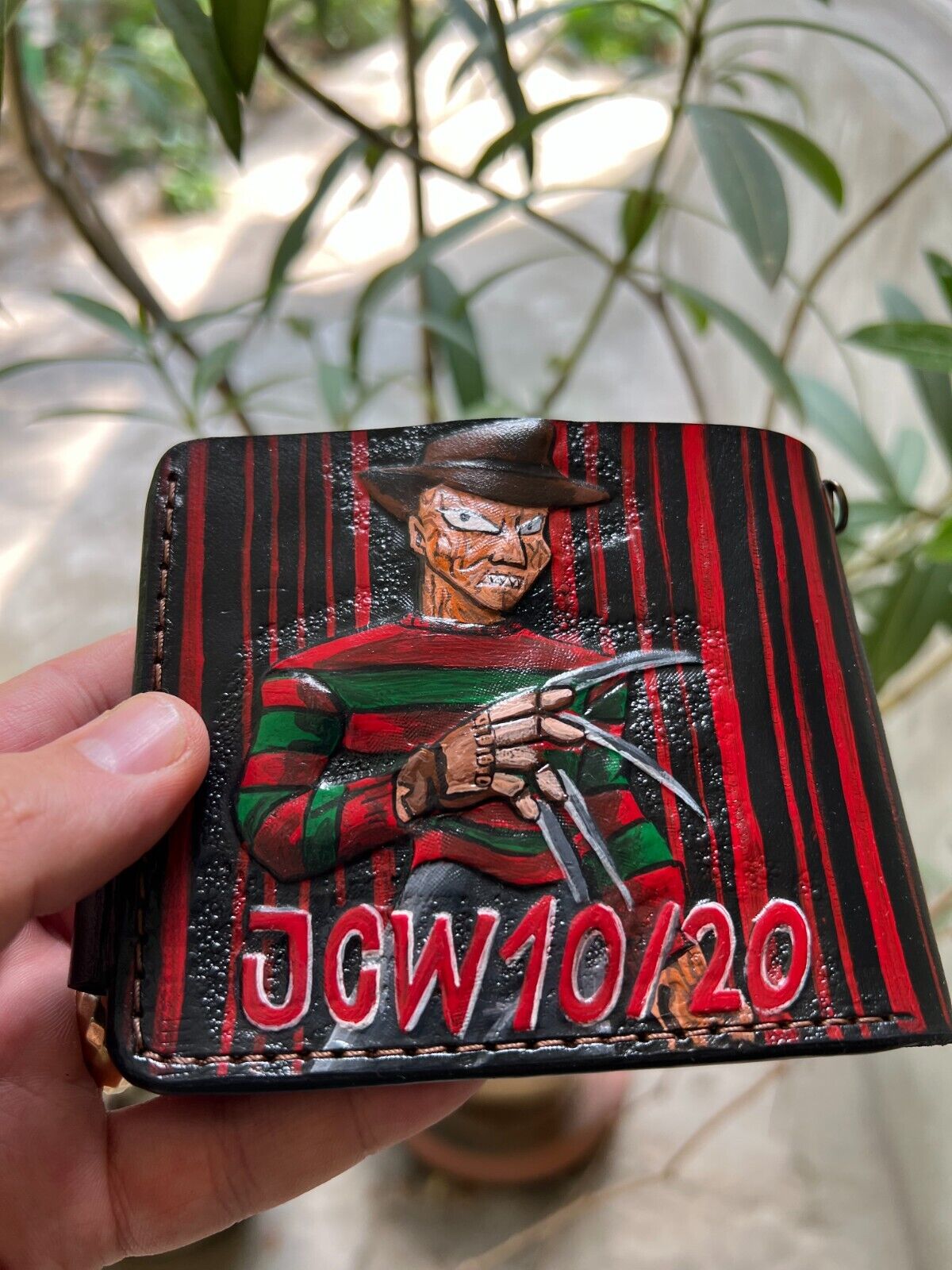 037 Hand Tooled Freddy Krueger Wallet – Nightmare on Elm Street collection, Biker & Embossed Leather Wallet - Theodoros