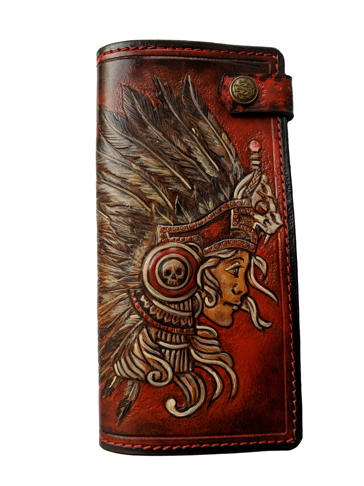 W2Q1, Native American Indian Chief Women’s Long Clutch Wallet