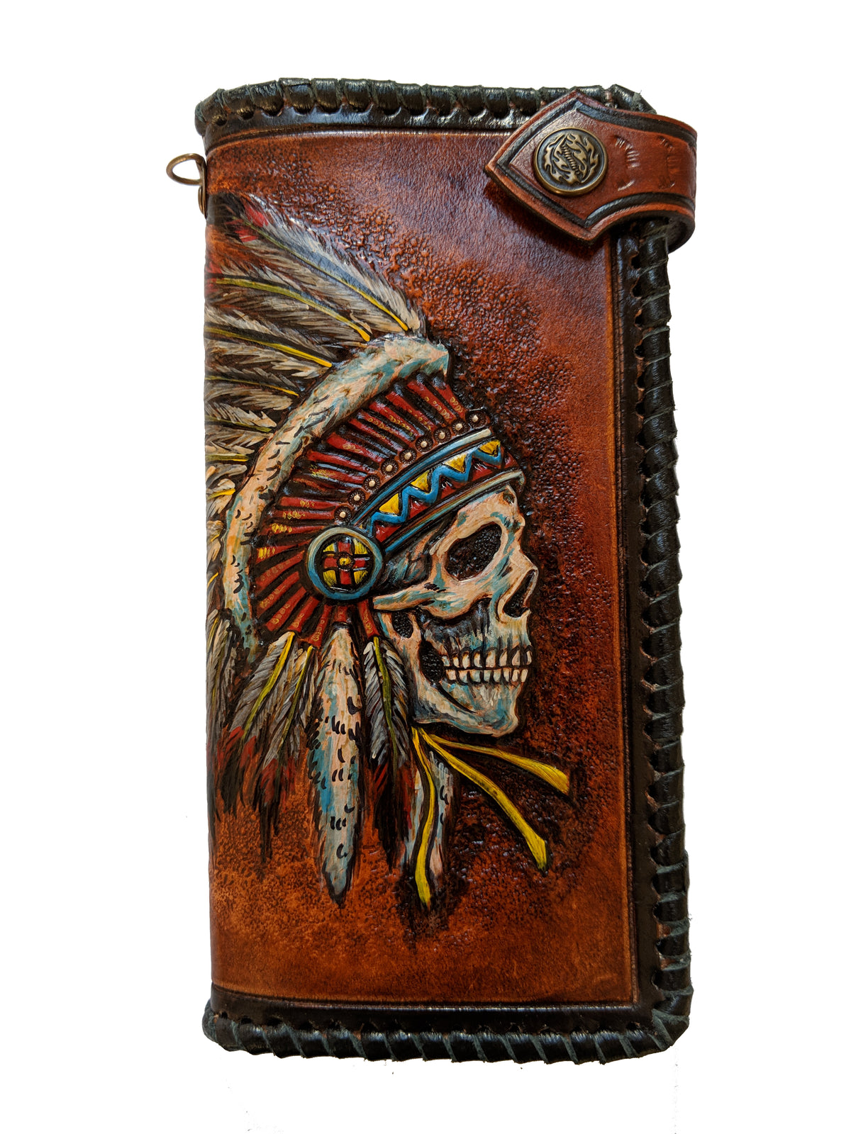 M2S3, Native American Indian Chief Skull Headdress Wallet