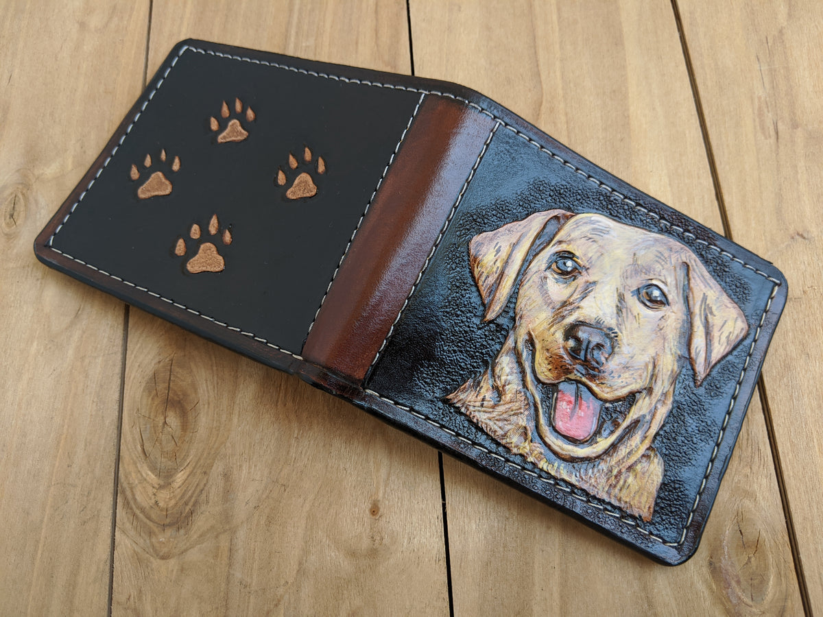 M1A27, Labrador Retriever Dog Pet Bifold Leather Wallet