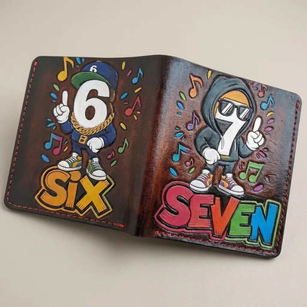 6-7 Six-Seven Hand-Tooled Full-Grain Leather Wallet