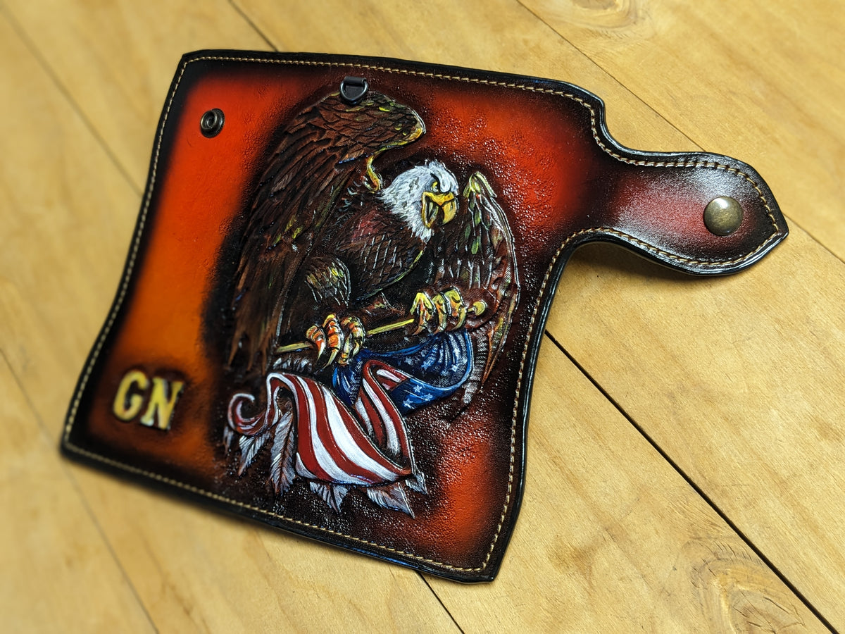 M2V4, American USA Flag & Bald Eagle Military Leather Wallet