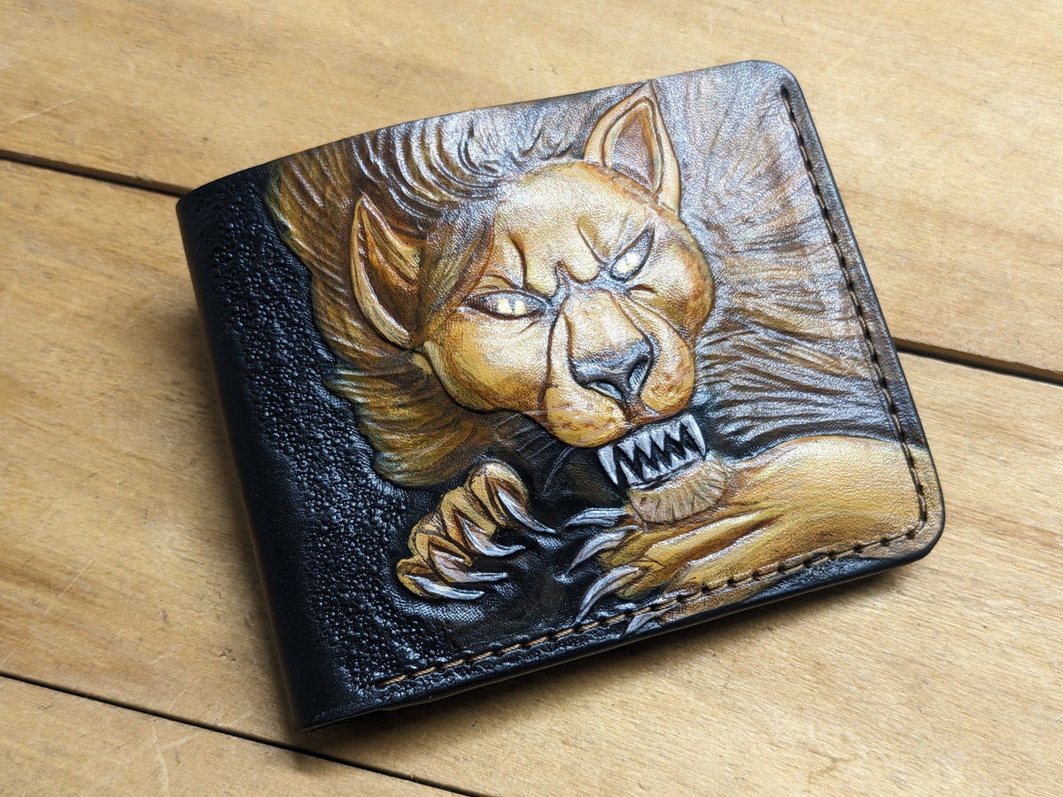 M1A28, Lion King Scar Embossed Bifold Leather Wallet