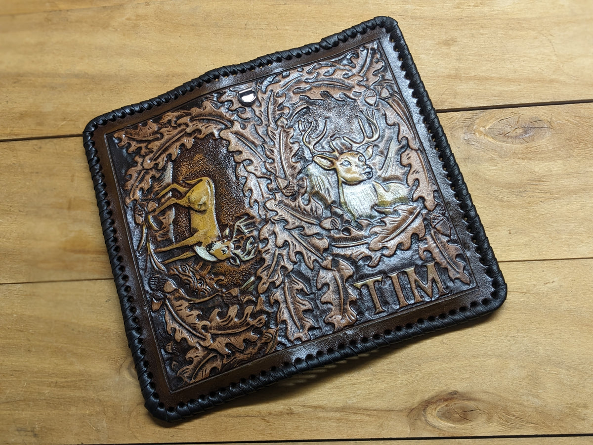 M2P4, Deer, Elk, Moose & Western Sheridan Oak Leaf Wallet