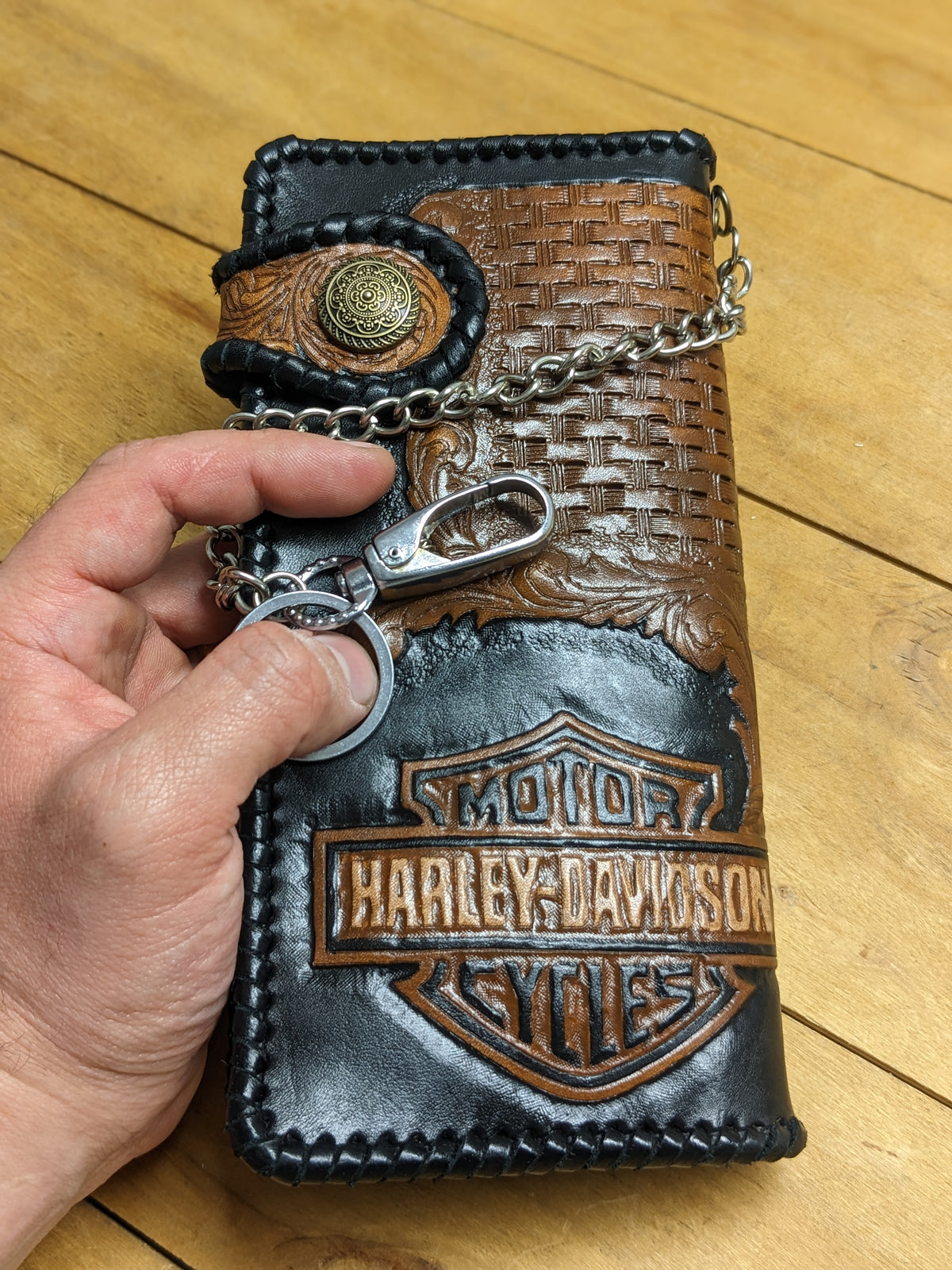 M2D4, Sheridan Style Harley Davidson Motorcycle Biker Wallet