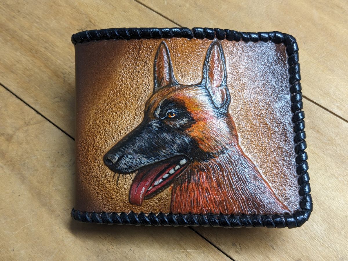 M1A35, German Shepherd Dog Pet Bifold Leather Wallet