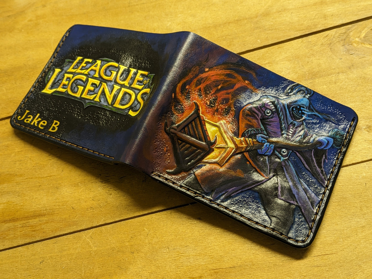 M1J34, League of Legends, LOL, Jax Bifold Leather Wallet