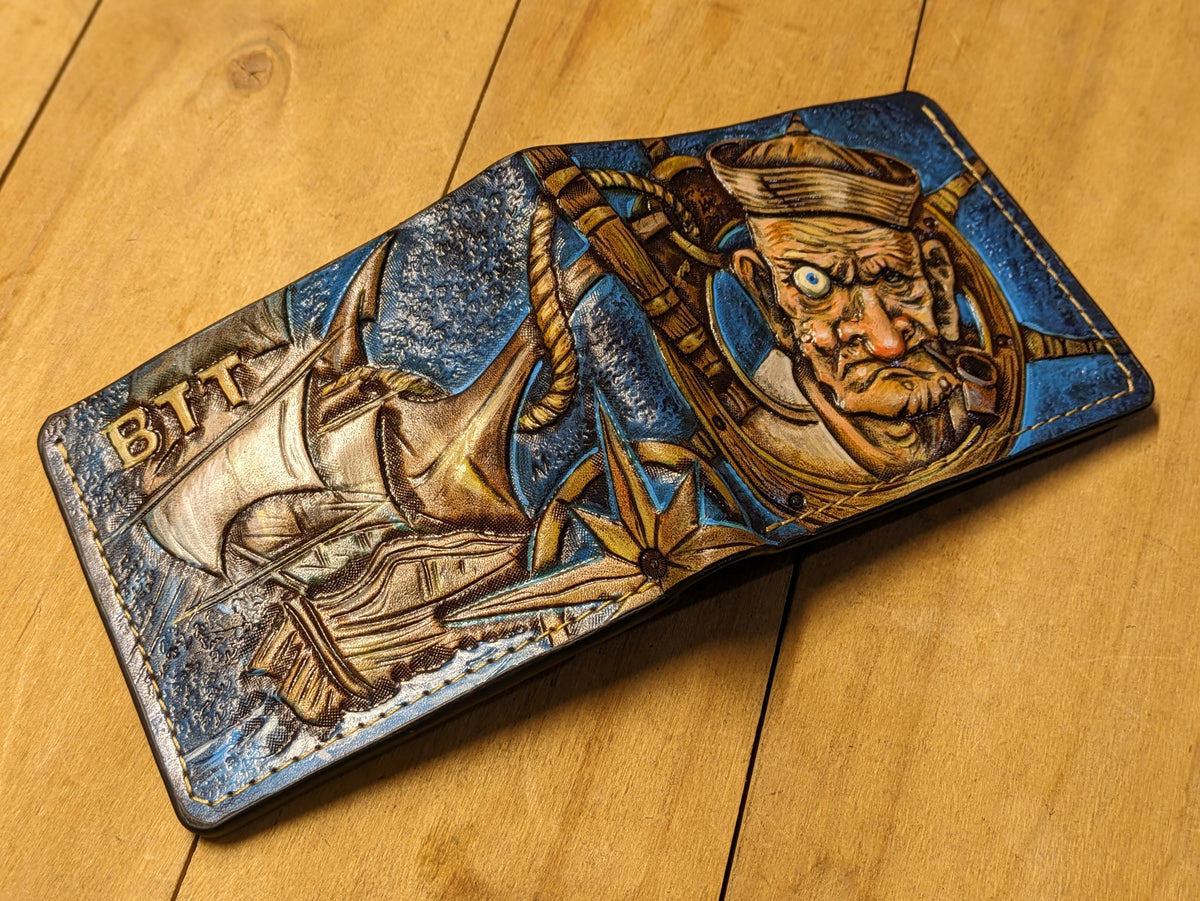 M1H6, Popeye the Sailor Man & Anchor Bifold Leather Wallet