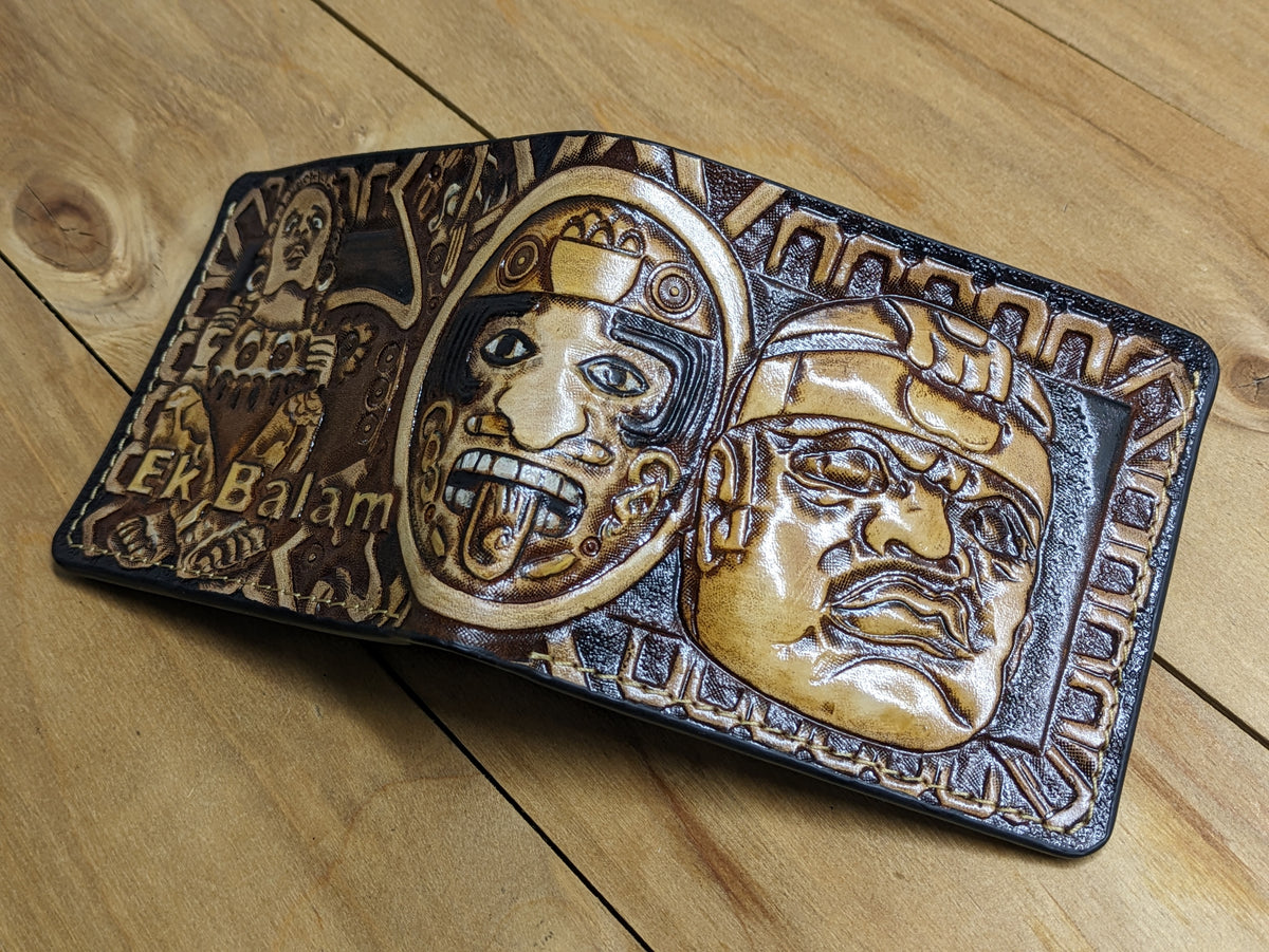 M1P13, Aztec Olmec Civilization, Mayan & Inca Leather Wallet