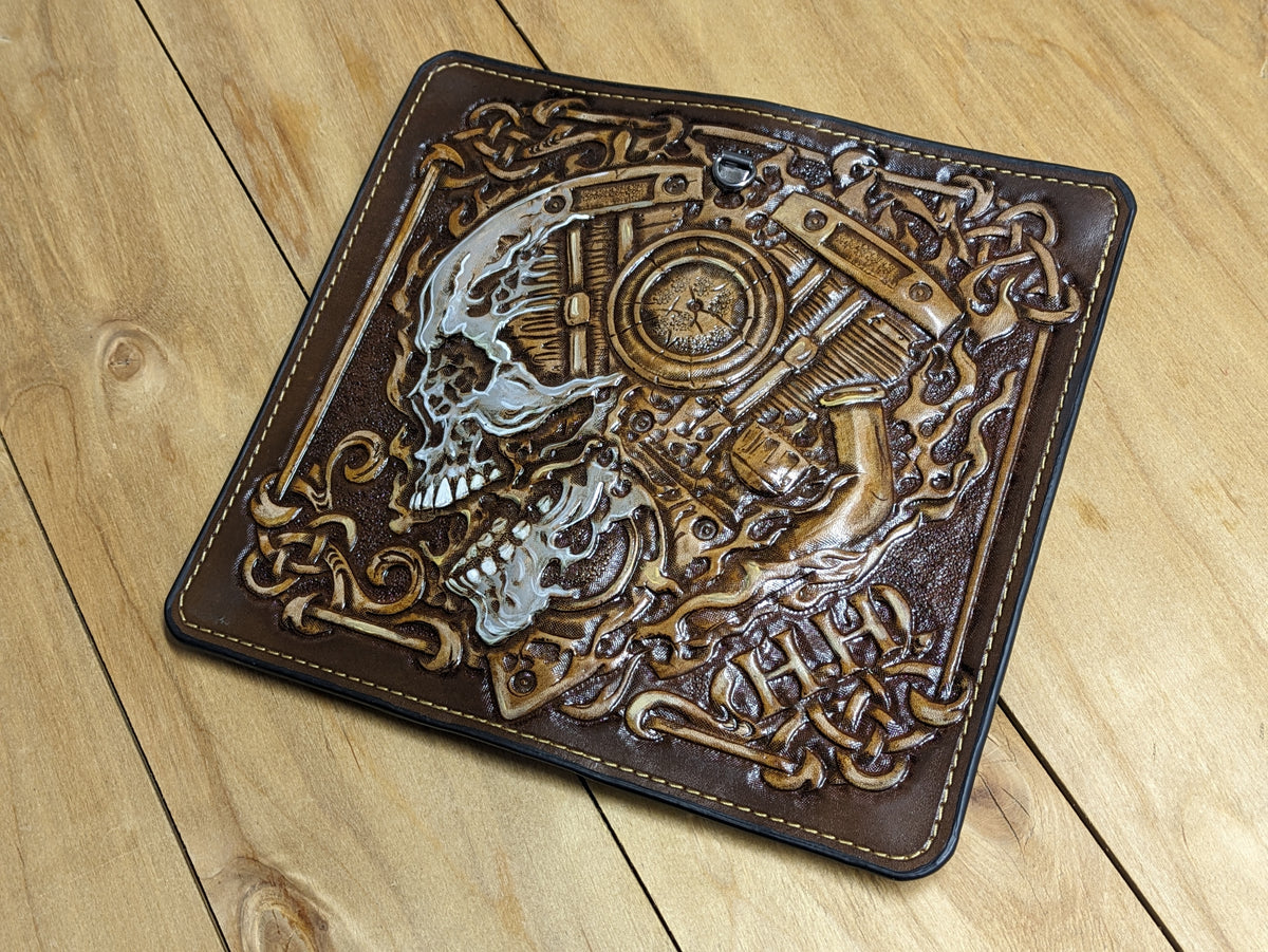 M2D9, Sheridan Style Skull & V-Twin Engine Biker Wallet