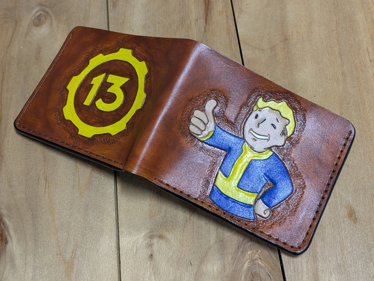 M1J52, Fallout Vault Boy Vault-Tec 13 Dweller Leather Wallet