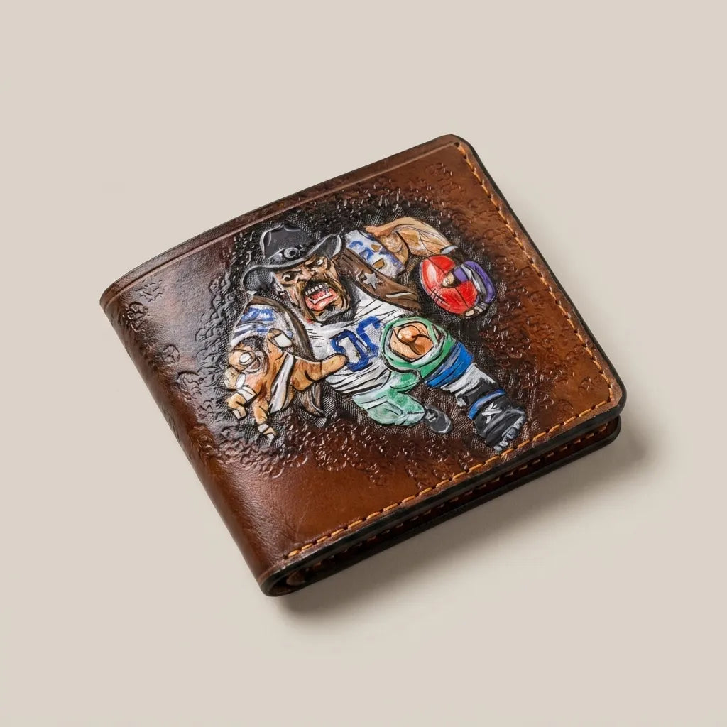 Dallas Cowboys Mascot Hand-Tooled Full-Grain Leather Wallet