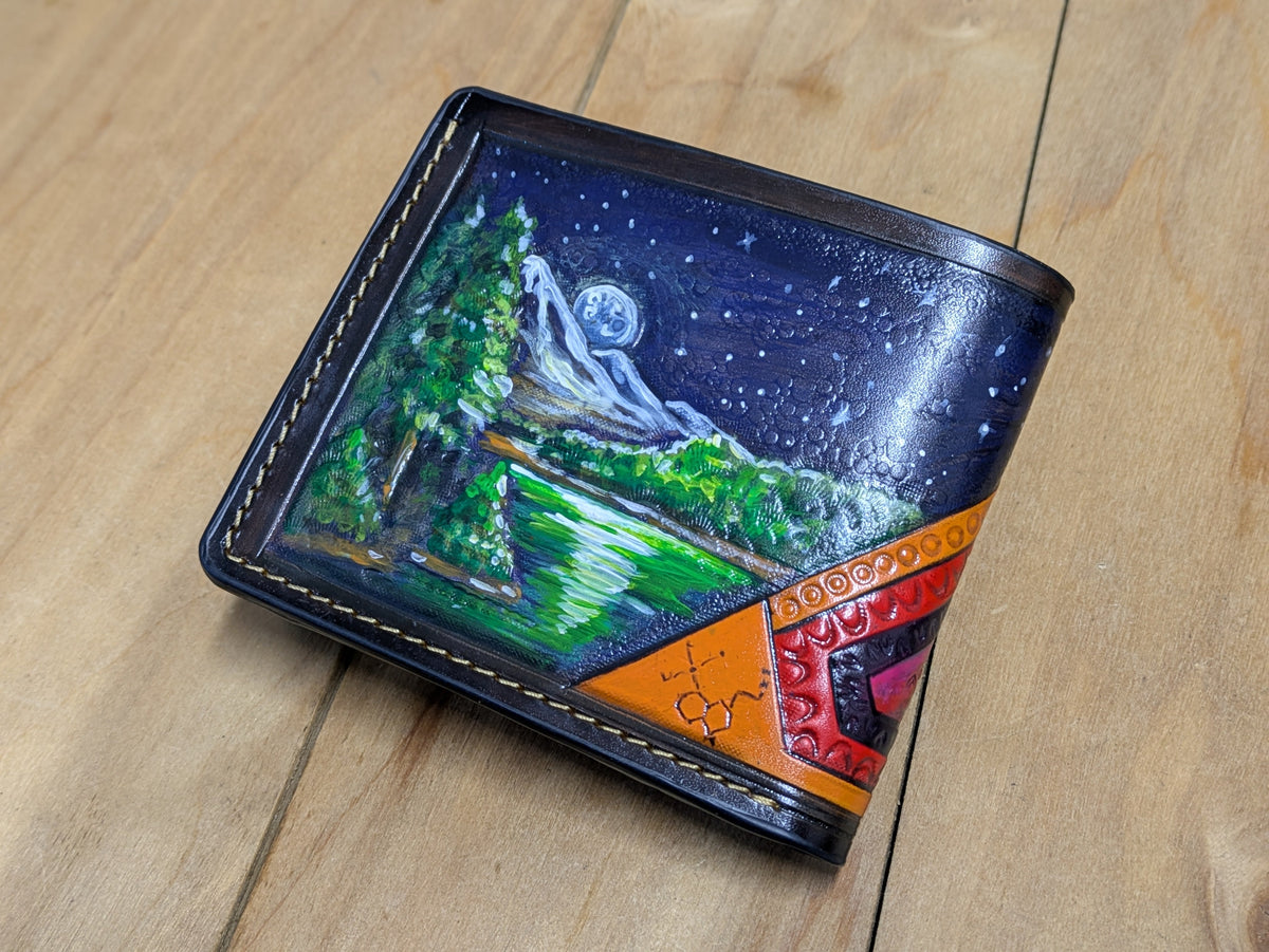 M1C4, Psilocybe Azurescens Magic Mushroom Leather Wallet - Theodoros