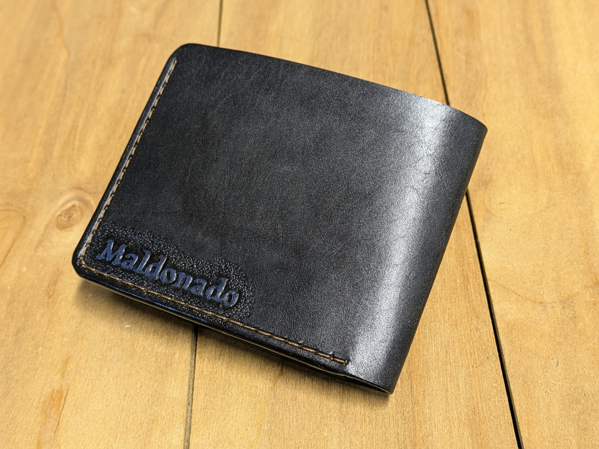 M1F5, Biplane Cutaway Design Embossed Bifold Leather Wallet - Theodoros