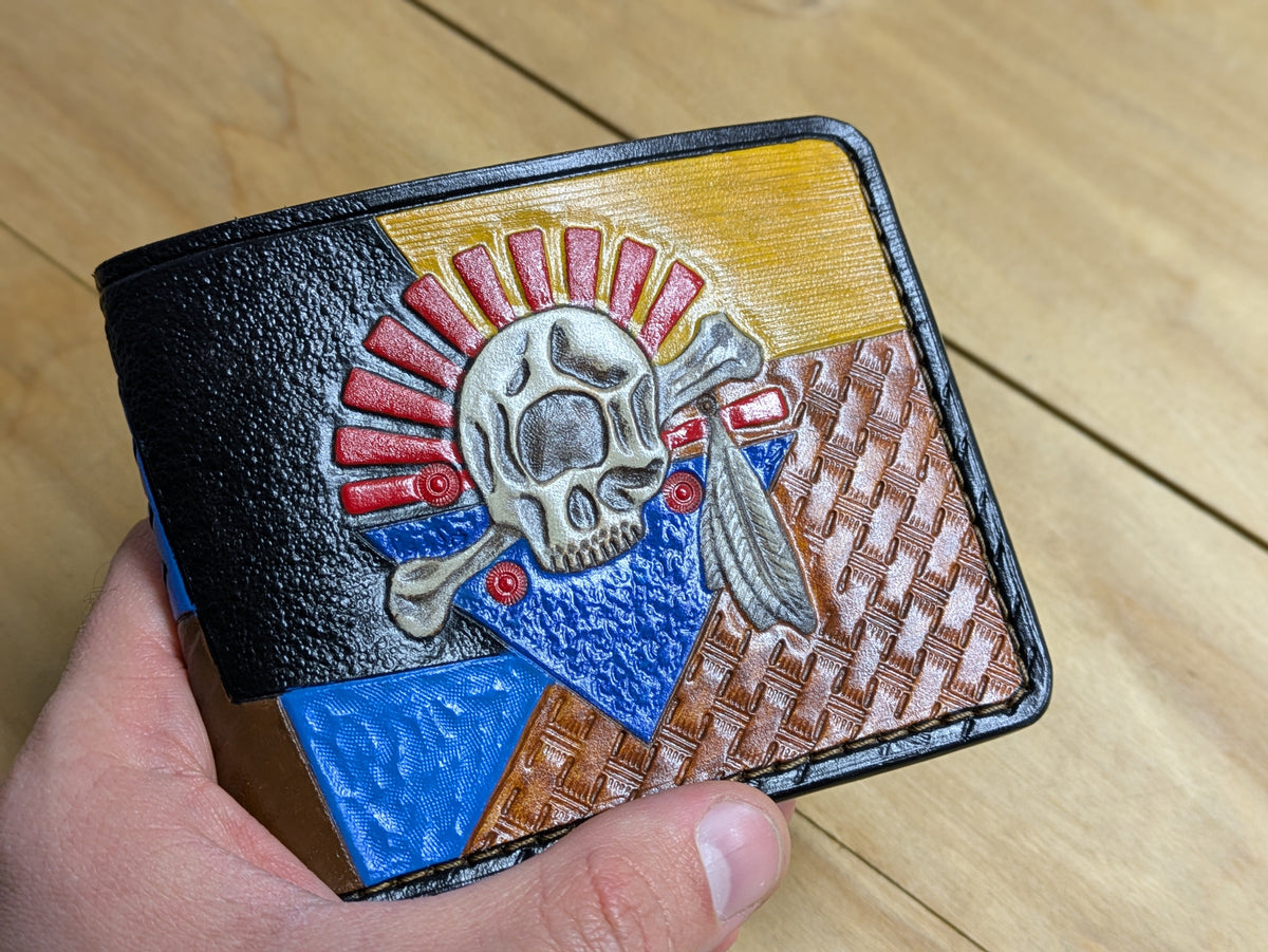 M1L7, Cyclops Patchwork, Cats Under the Stars Leather Wallet - Theodoros