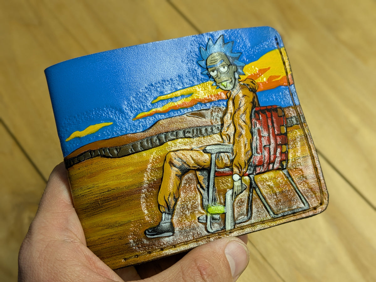 M1N8, Rick and Morty Inspired by Breaking Bad Leather Wallet - Theodoros