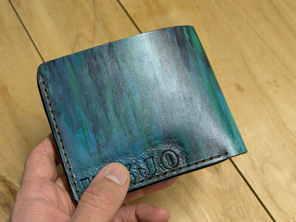 M1W27, Joaquin Phoenix Joker Handmade Bifold Leather Wallet - Theodoros