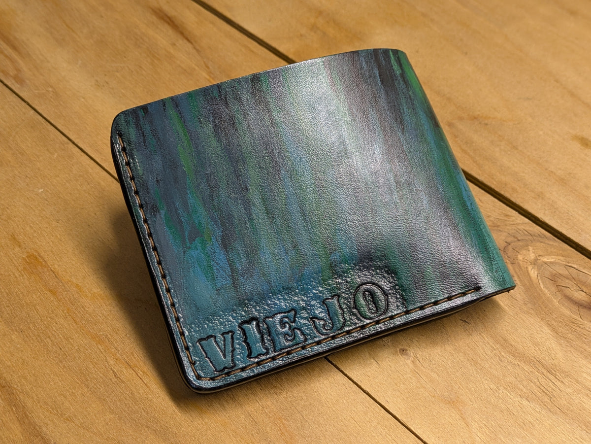 M1W27, Joaquin Phoenix Joker Handmade Bifold Leather Wallet - Theodoros