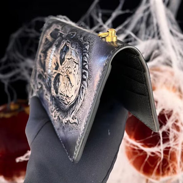 M2S12, Purse with Skull Custom Long Biker Chain Wallet - Theodoros