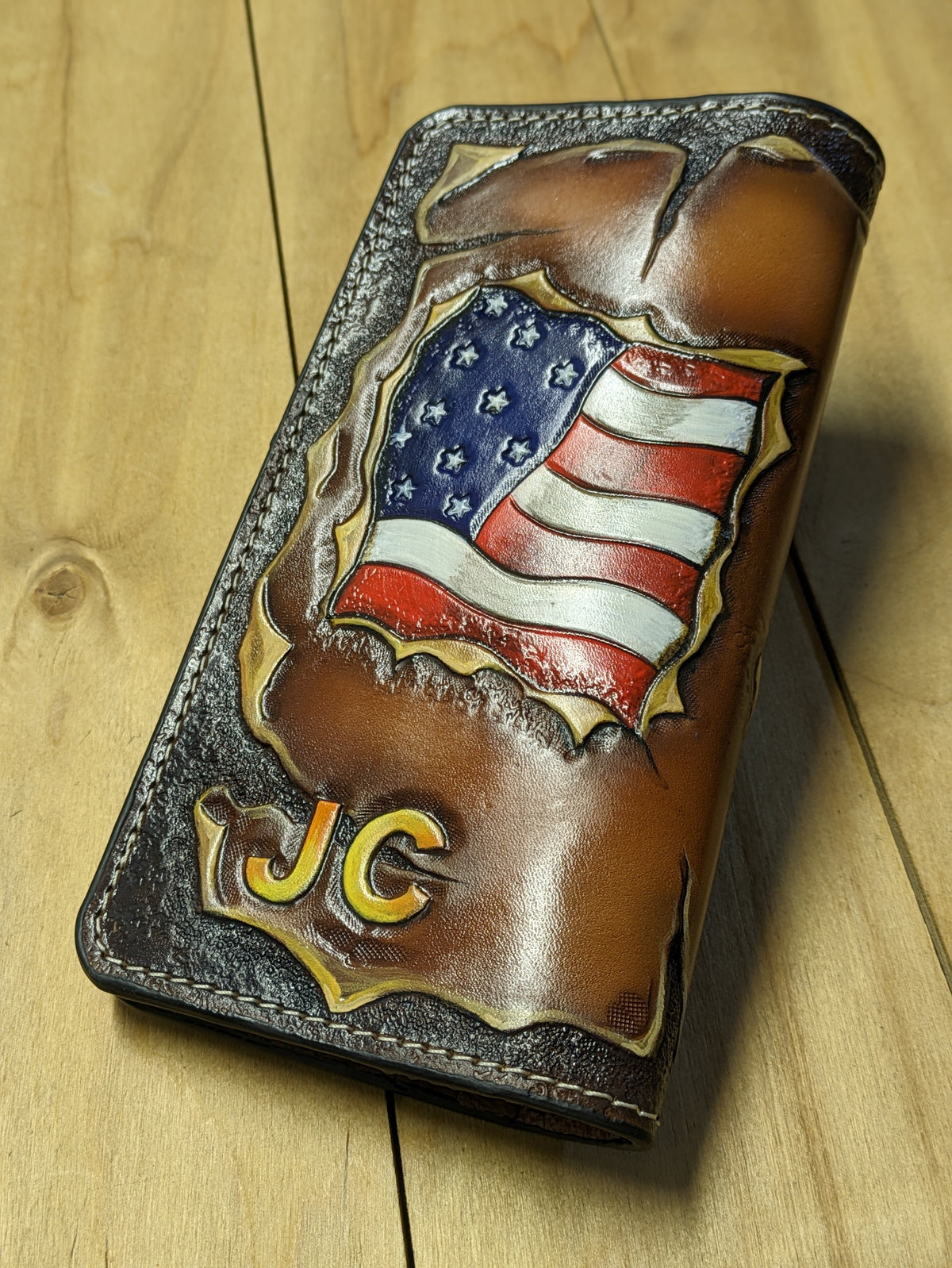 M2V5, American USA Flag & Bald Eagle Long Biker Chain Wallet - Theodoros