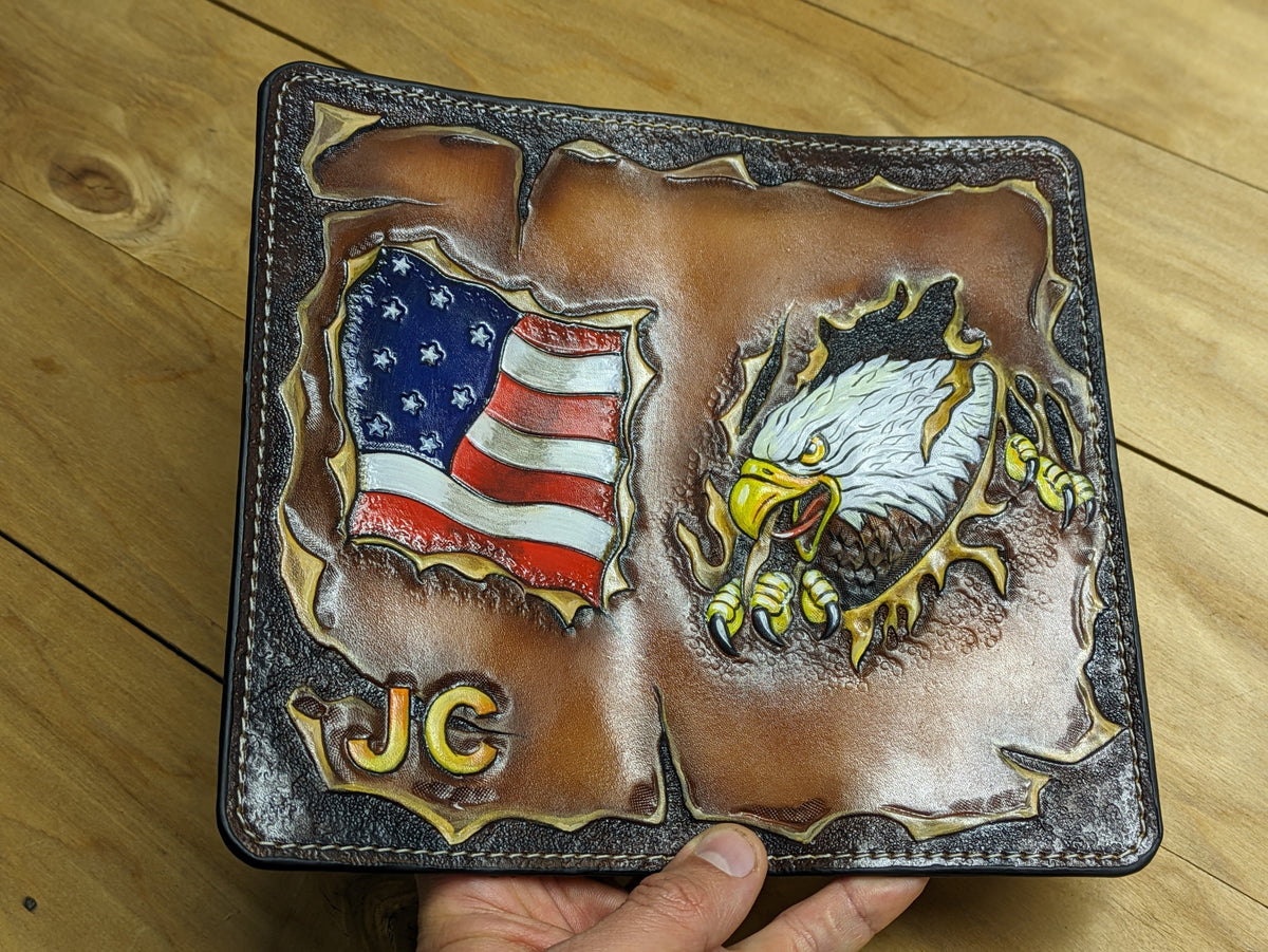 M2V5, American USA Flag & Bald Eagle Long Biker Chain Wallet - Theodoros