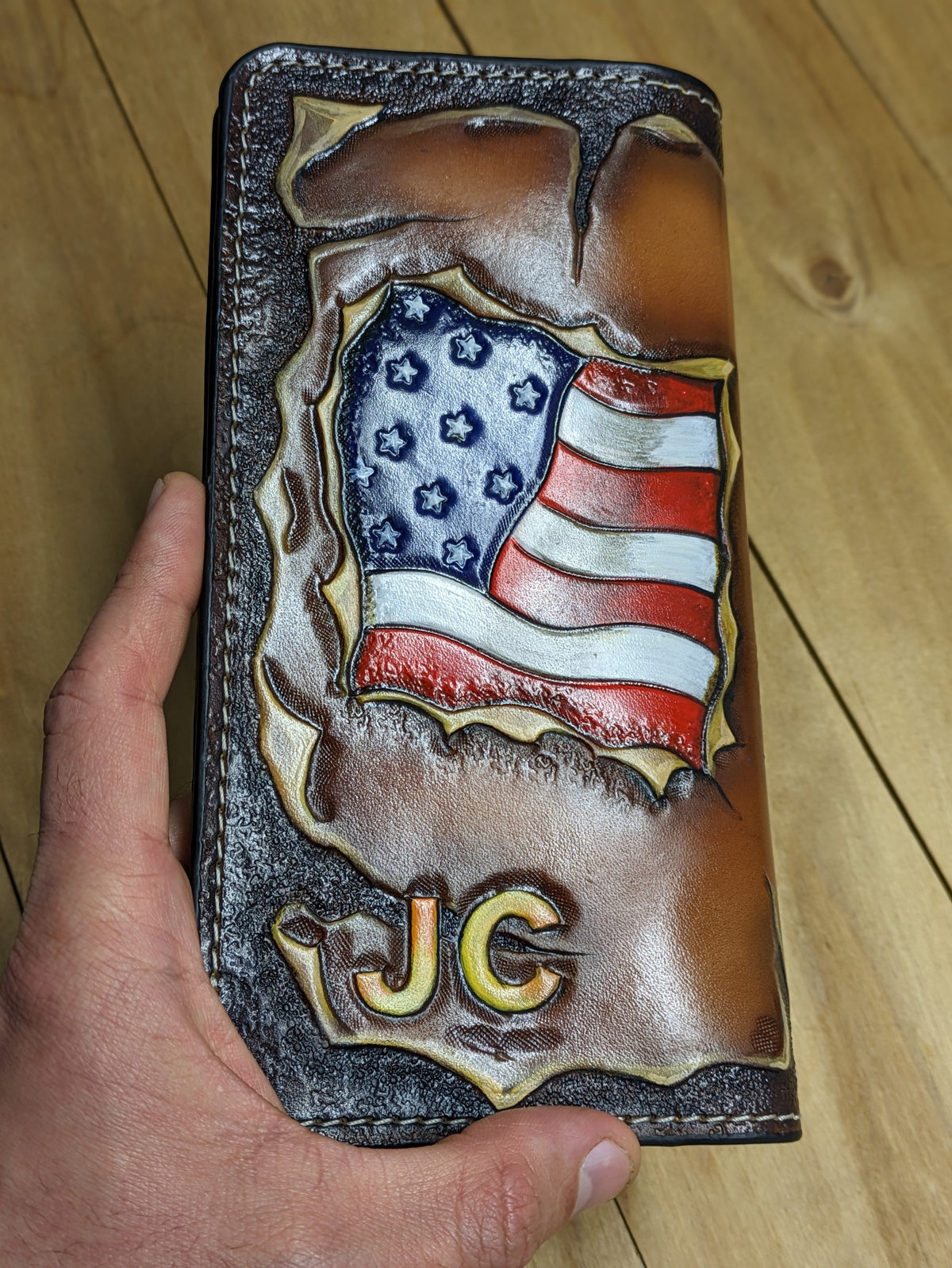 M2V5, American USA Flag & Bald Eagle Long Biker Chain Wallet - Theodoros