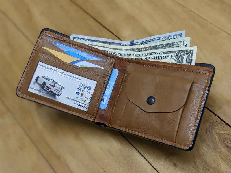 Traditional men’s bifold wallet design