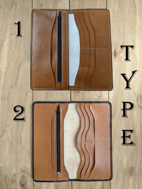 Men’s leather long biker wallet type for everyday carry