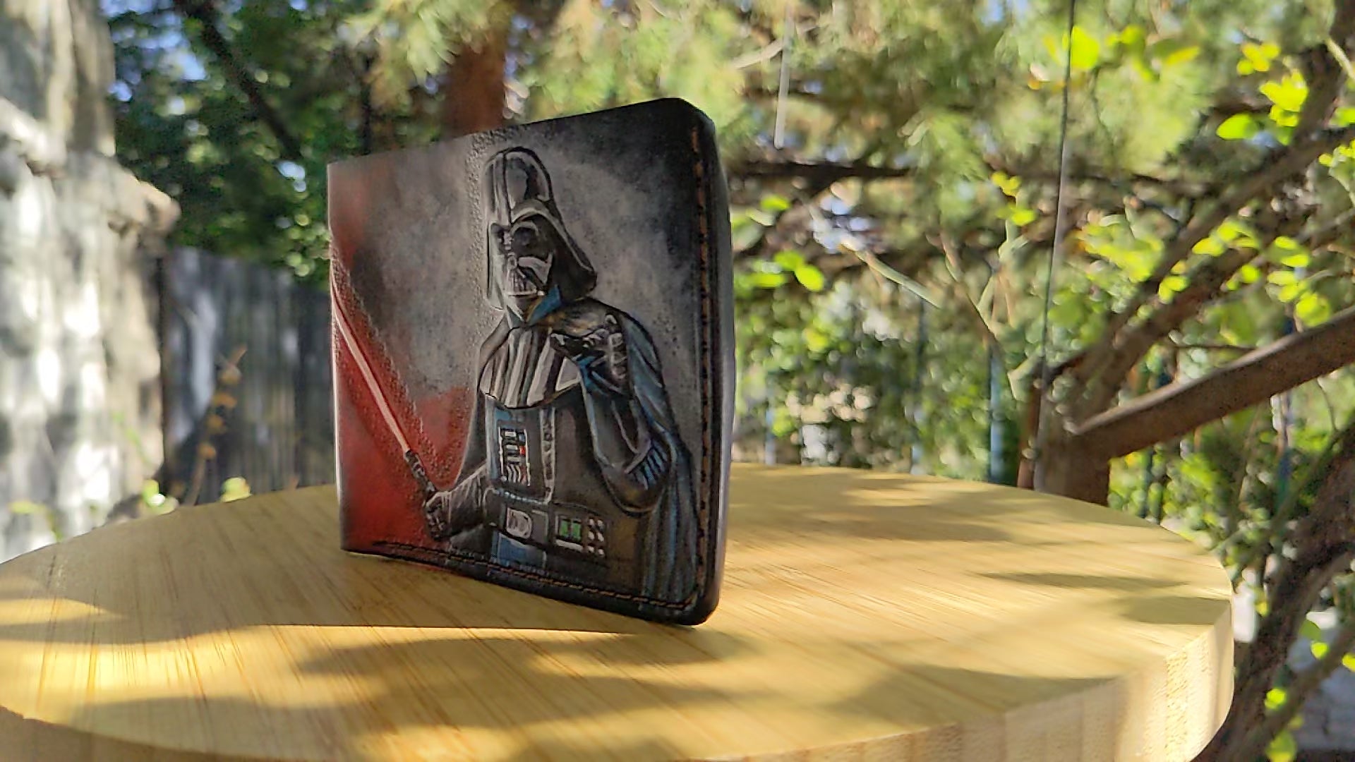 Darth Vader Star Wars Hand-Tooled Full-Grain Leather Wallet