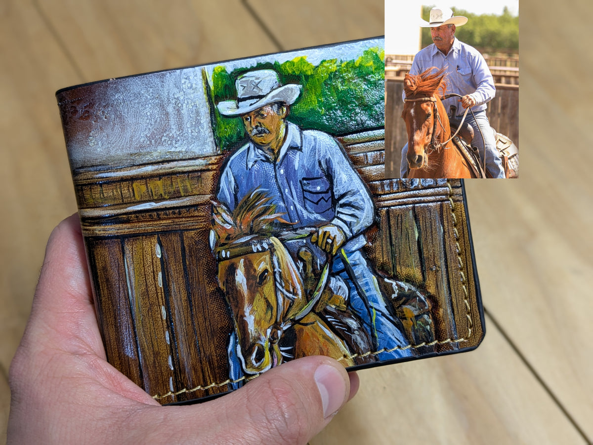 C1 Custom Personalized Leather Wallet with Photo or Portrait