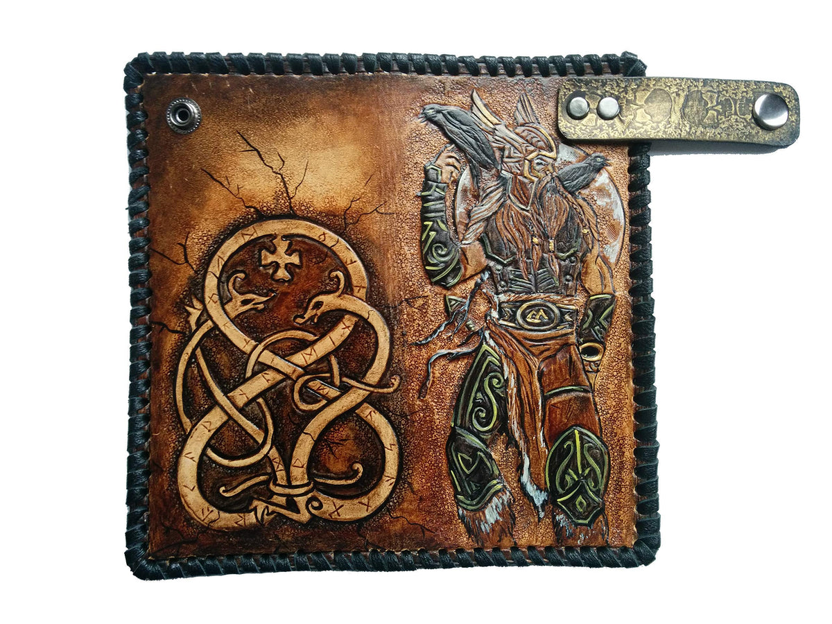 M2R1, Celtic Knot Viking Odin Ravens Huginn & Muninn Wallet