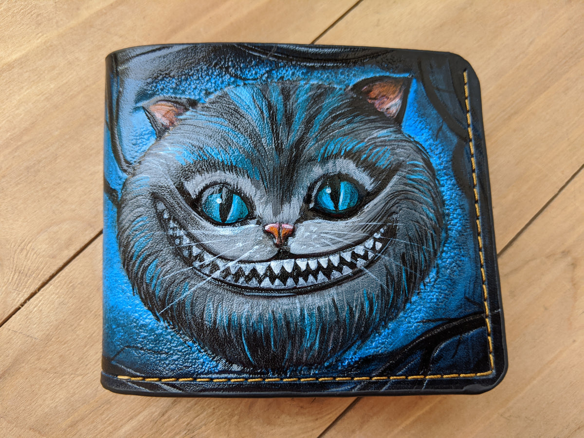 M1O3, Alice in Wonderland Cheshire Cat Bifold Leather Wallet