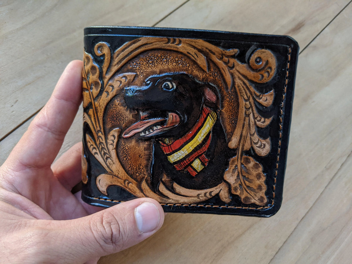 M1U2, Dog Portrait from Photo & Floral Sheridan Style Wallet