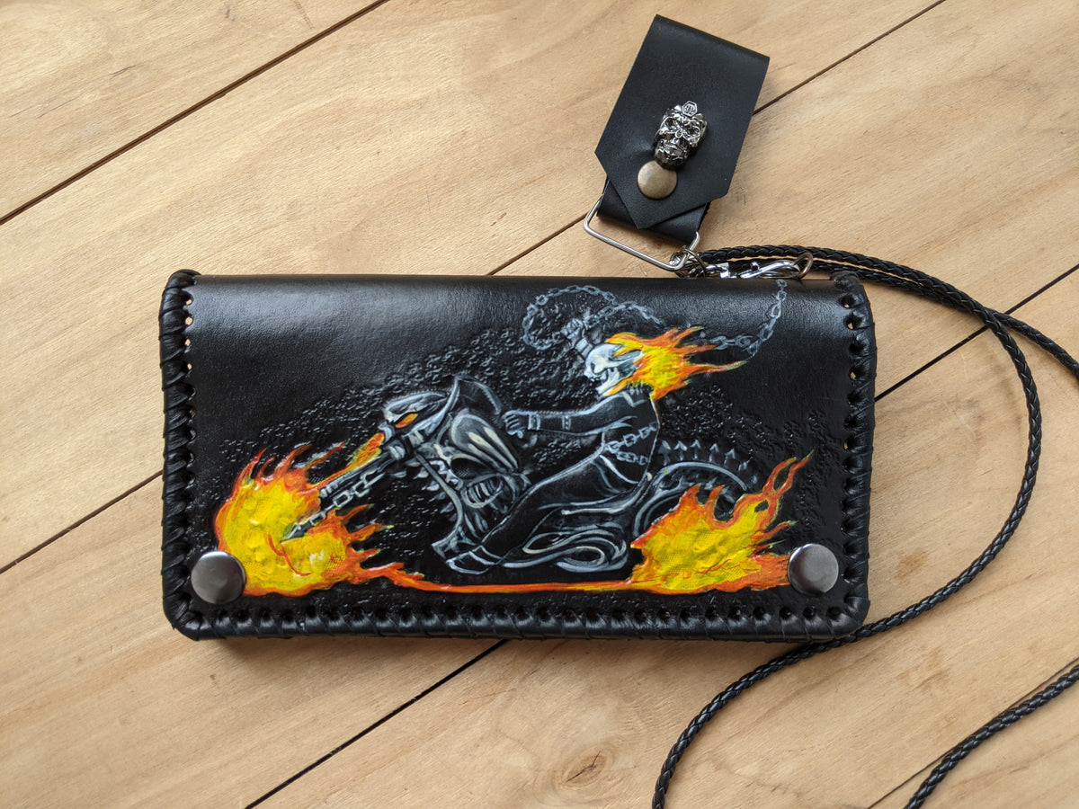 M2W2, Ghost Rider Motorcycle Long Biker Chain Leather Wallet