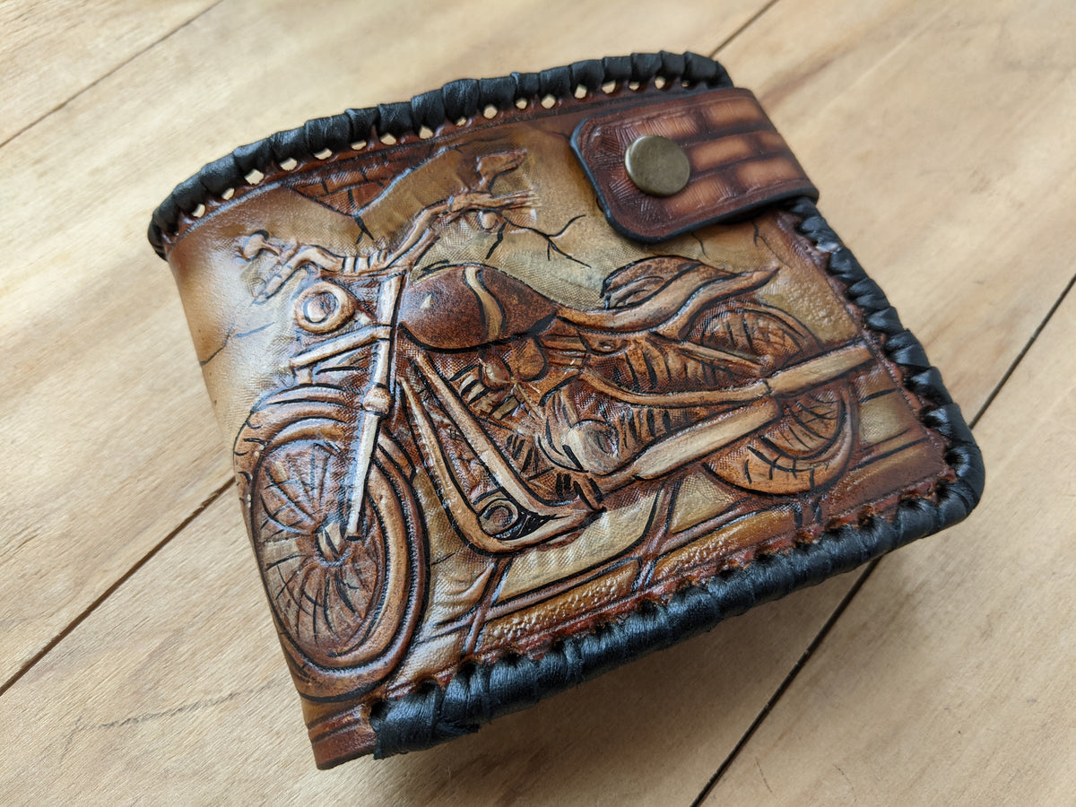 M1D3, Harley Davidson Vintage Motorcycle Leather Wallet