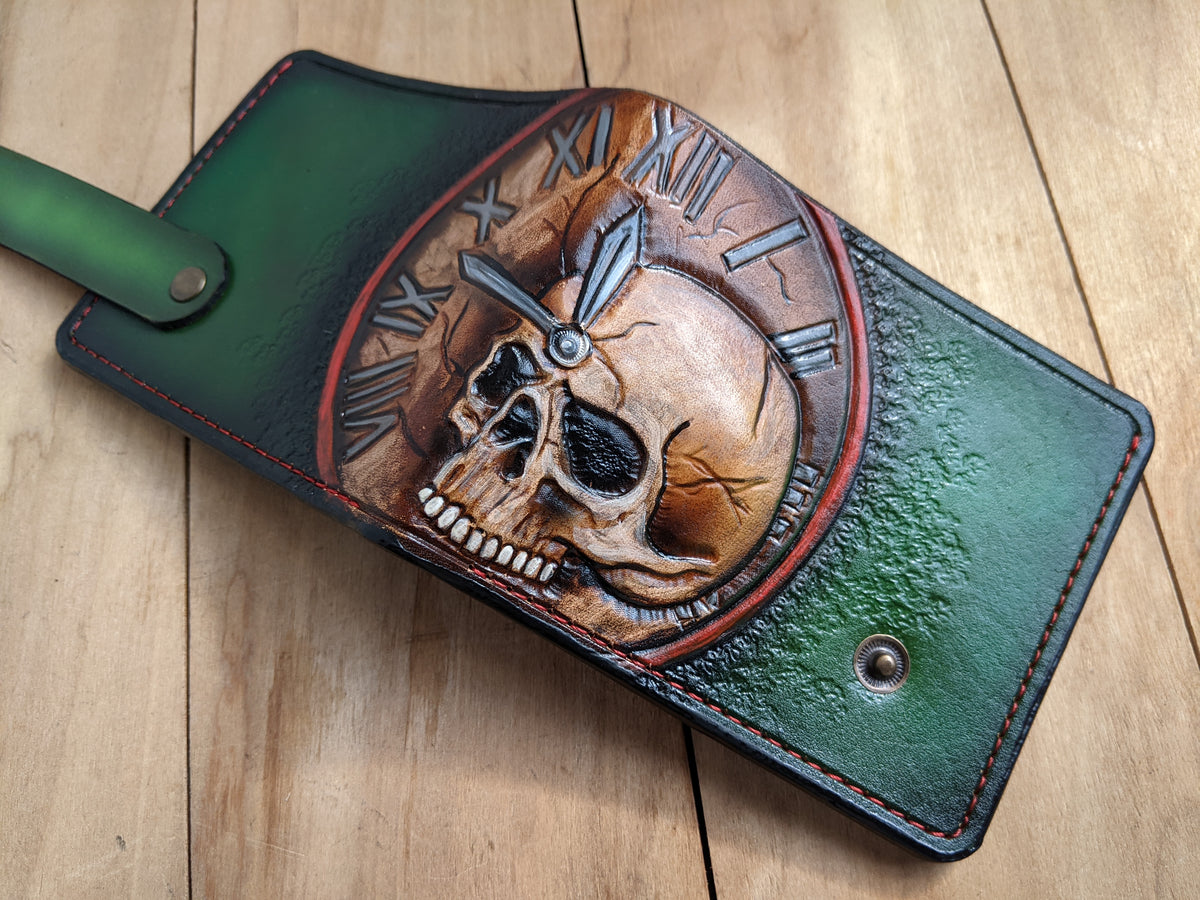 M1S10, Steampunk Skull, Skeleton Clock No Time To Die Wallet