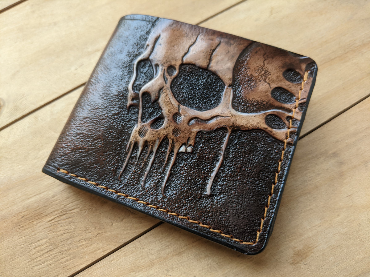 M1S1, Horror Zombie Melting Skull & Skeleton Leather Wallet