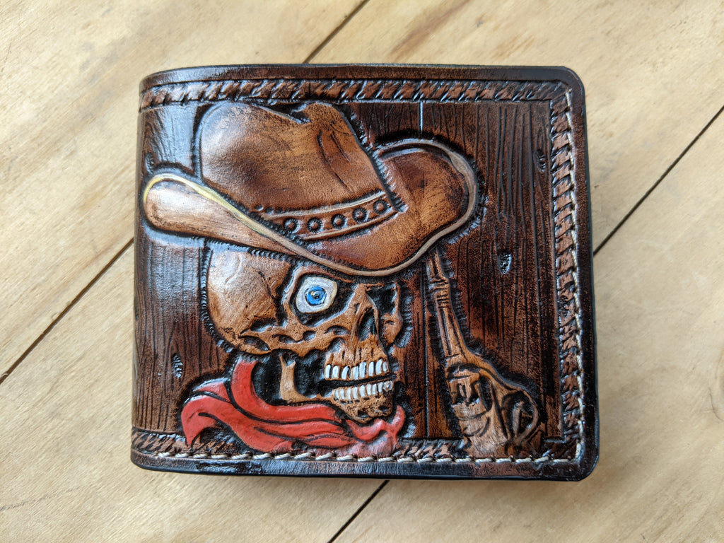 M1S3, Western Texas Cowboy Skull & Wild West Skeleton Wallet ...