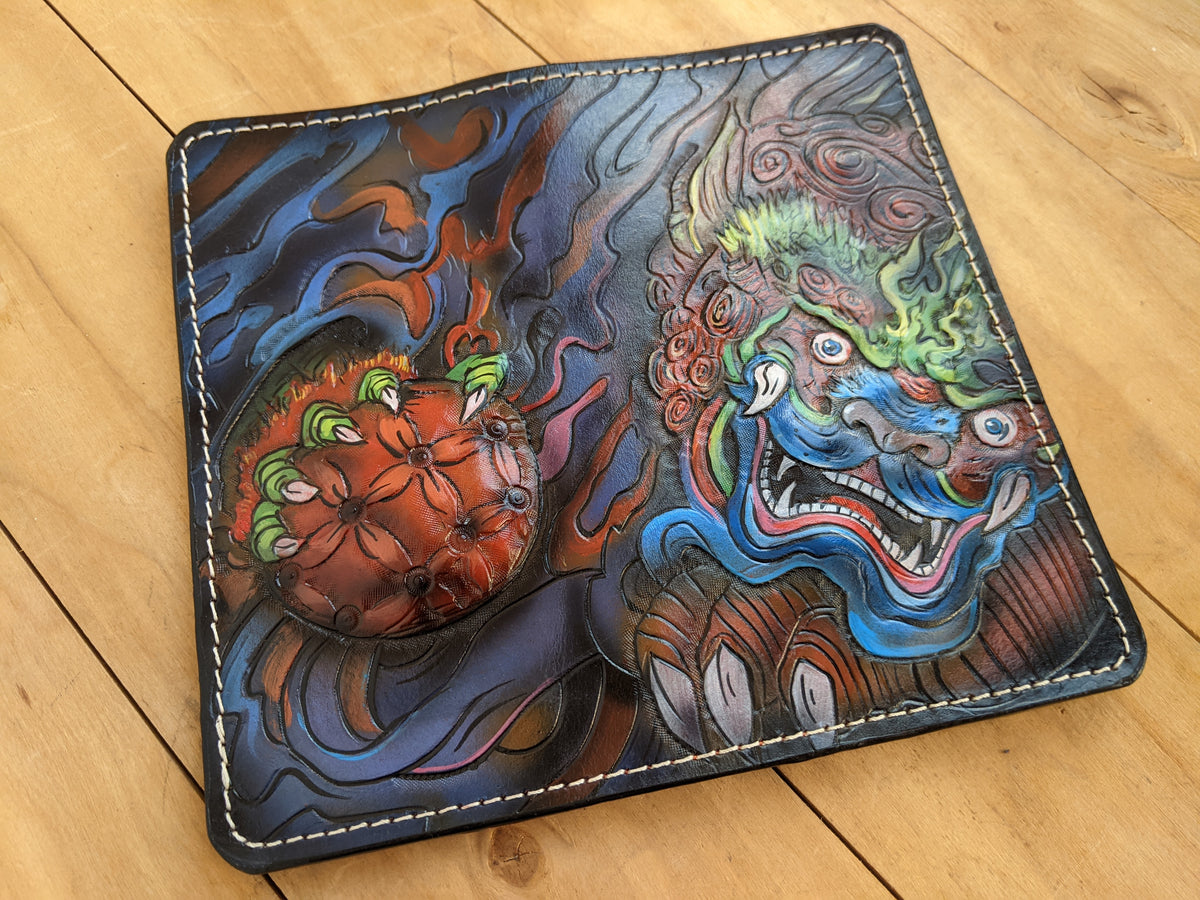 M2B1, Foo Dog Chinese Guardian Lions, Fu Dog, Dragon Wallet
