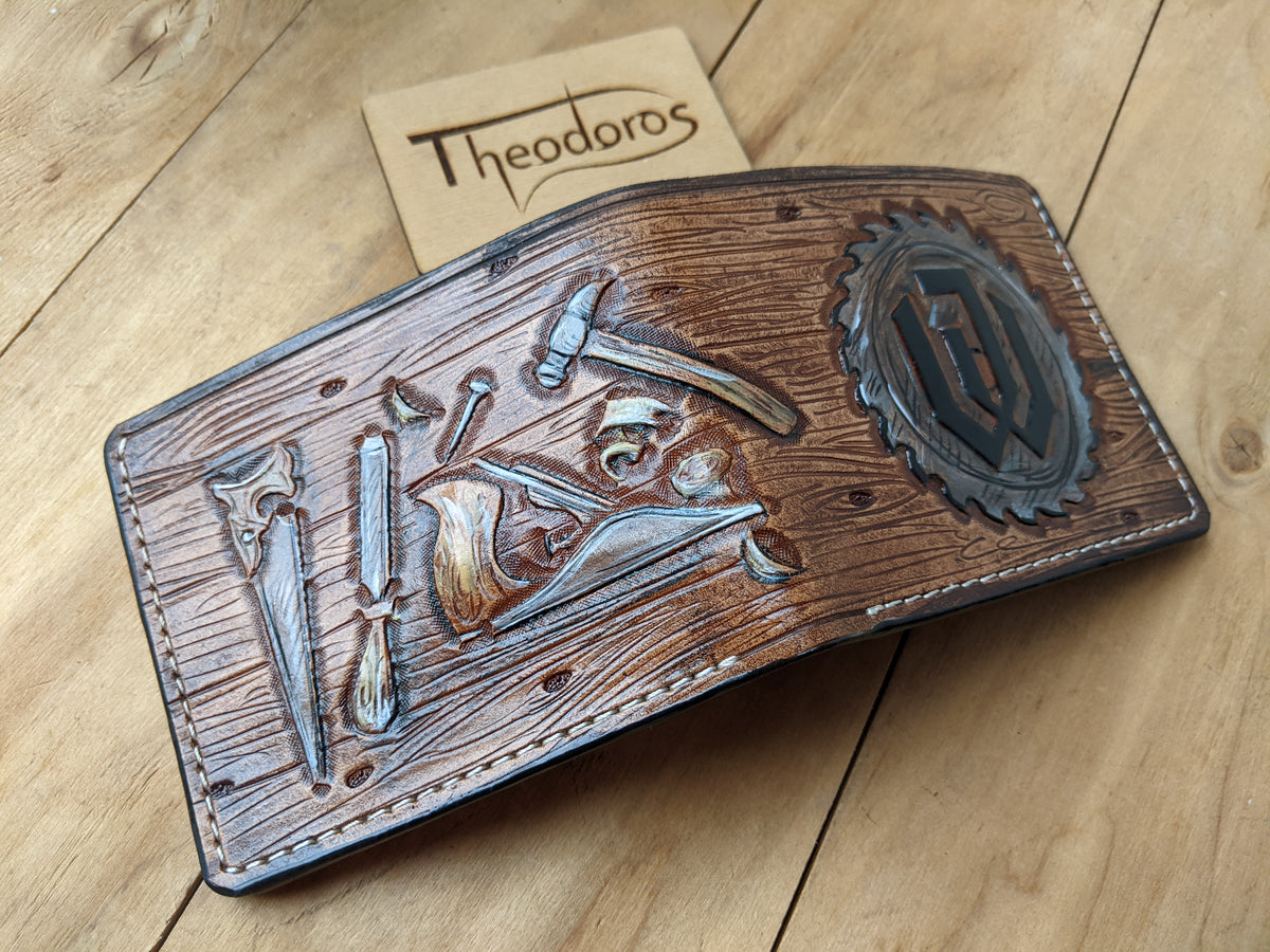 M1I1, Carpenter & Woodworker Handmade Bifold Leather Wallet