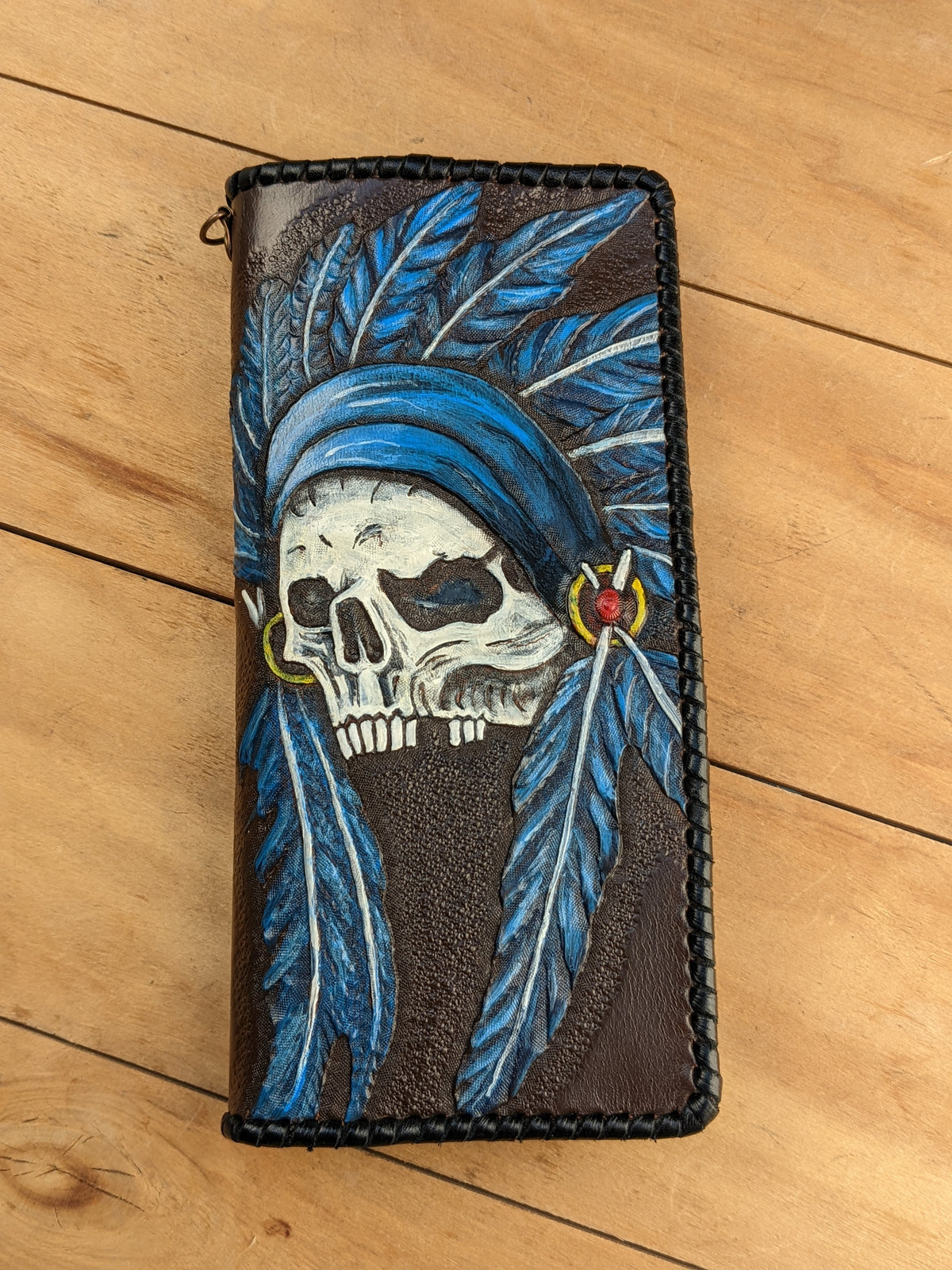 M2S1, Native American Indian Chief Skull Headdress Wallet