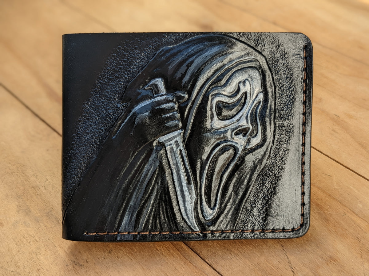 M1M15, Ghostface Mask, Scream, Horror Movie Leather Wallet